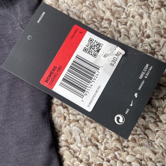 Nike Dri-Fit Sleeveless Shirt Women's L Gray New W/ Tags Mesh Open Back Train - Picture 4 of 11